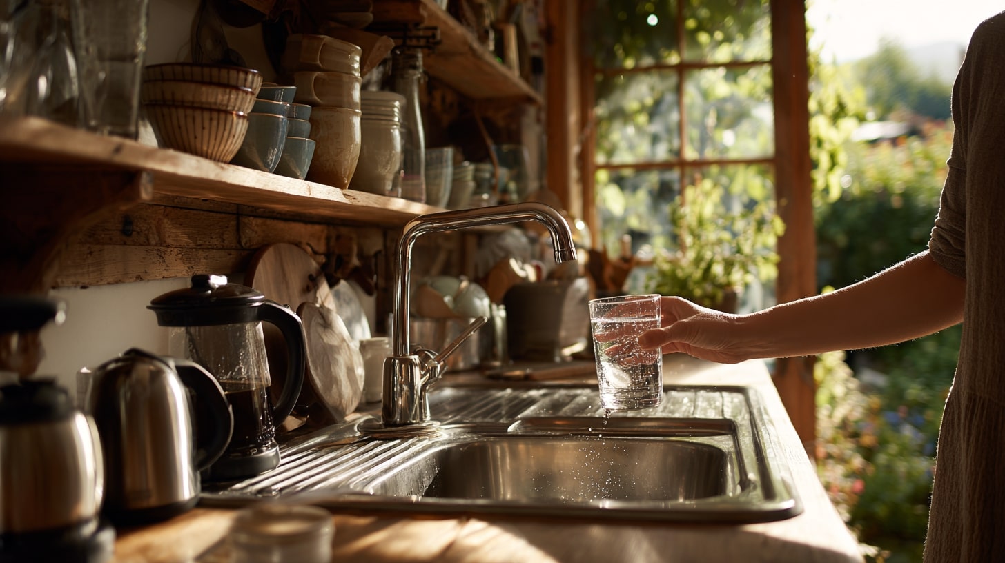 Eau de qualité révélant les arômes du café, du thé et des plats cuisinés à la maison